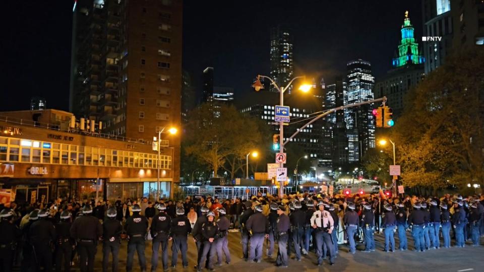 The NYPD was called to the protest by NYU, and later arrested over 150 people. Sam Hartson (FreedomNewsTV)