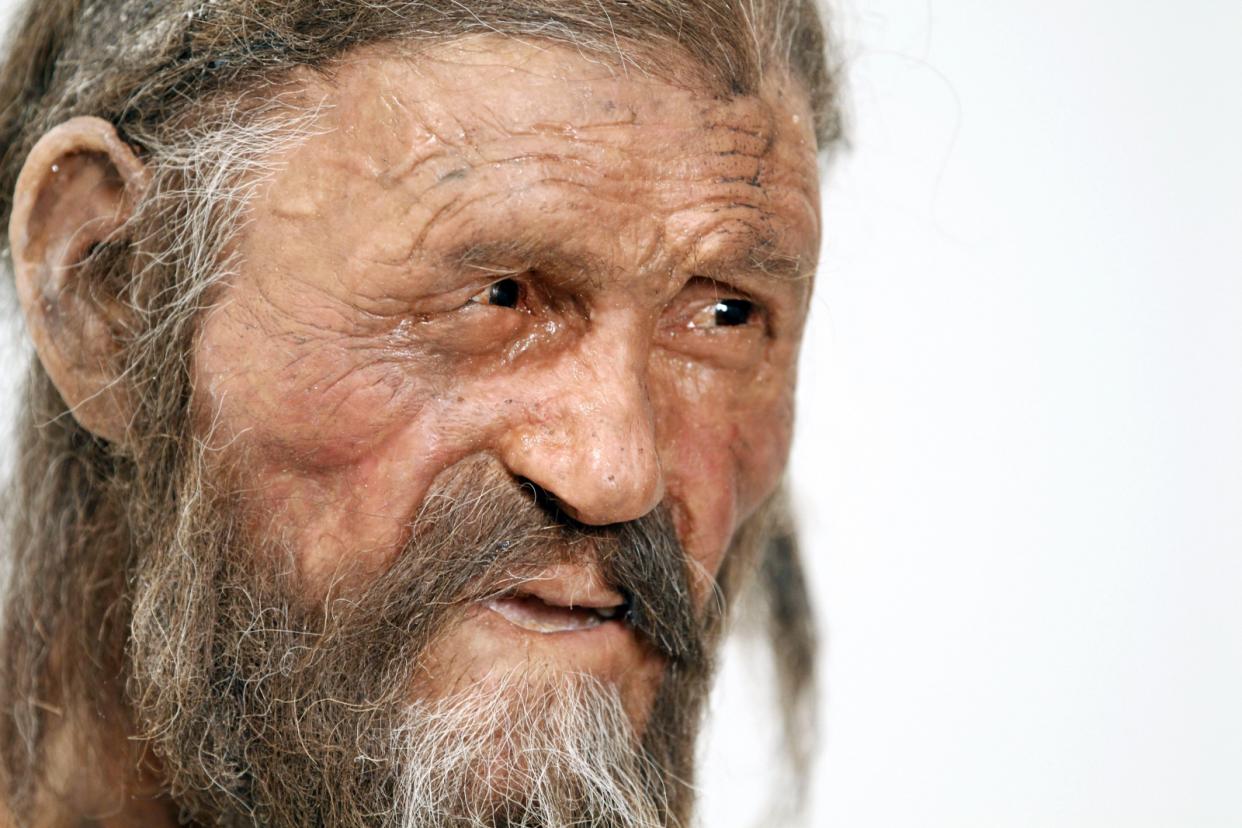 Otzi the Iceman, recreated as he might have looked (Getty)