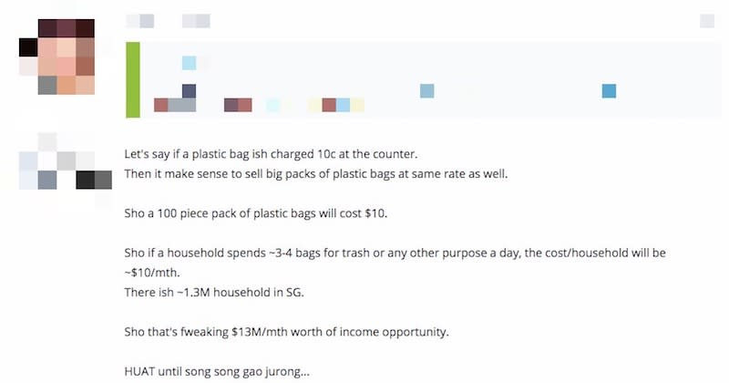 Opinion on charging for plastic bags