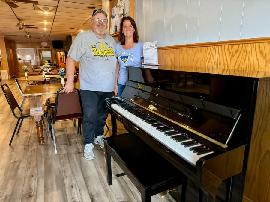 The donated pianos (like this one at Svithiod Club, 1522 6th Ave.), are on loan for one month each.