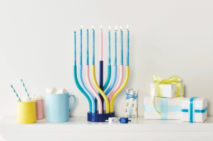 colorful menorah