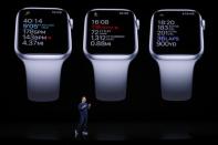 Stan Ng presents the new Apple Watch at an Apple event at their headquarters in Cupertin