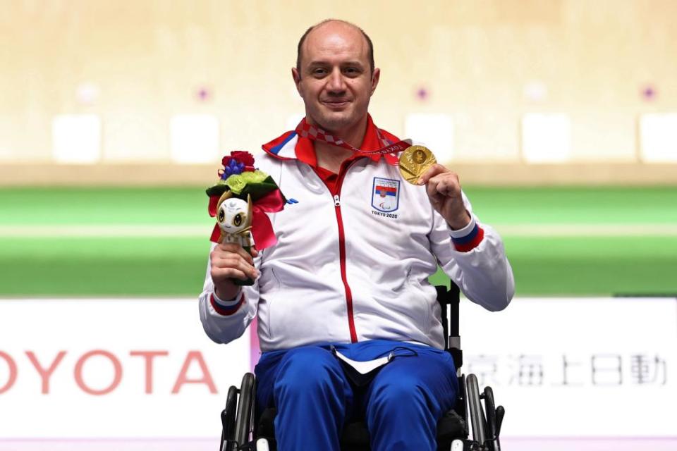 Double gold medalist Dragan Ristic of Serbia.