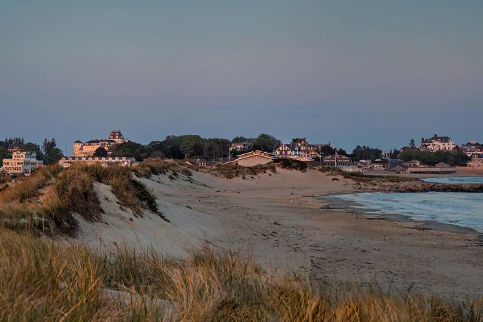 The sun was setting behind the town of Watch Hill, a resort area in Rhode Island near Westerly