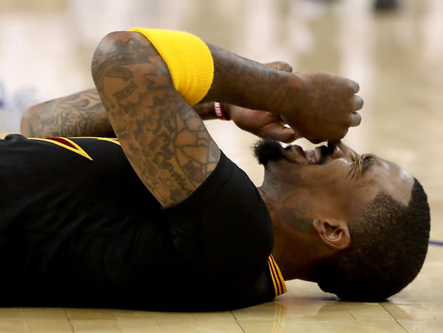 J.R. Smith has had a Finals to forget. (Getty Images)