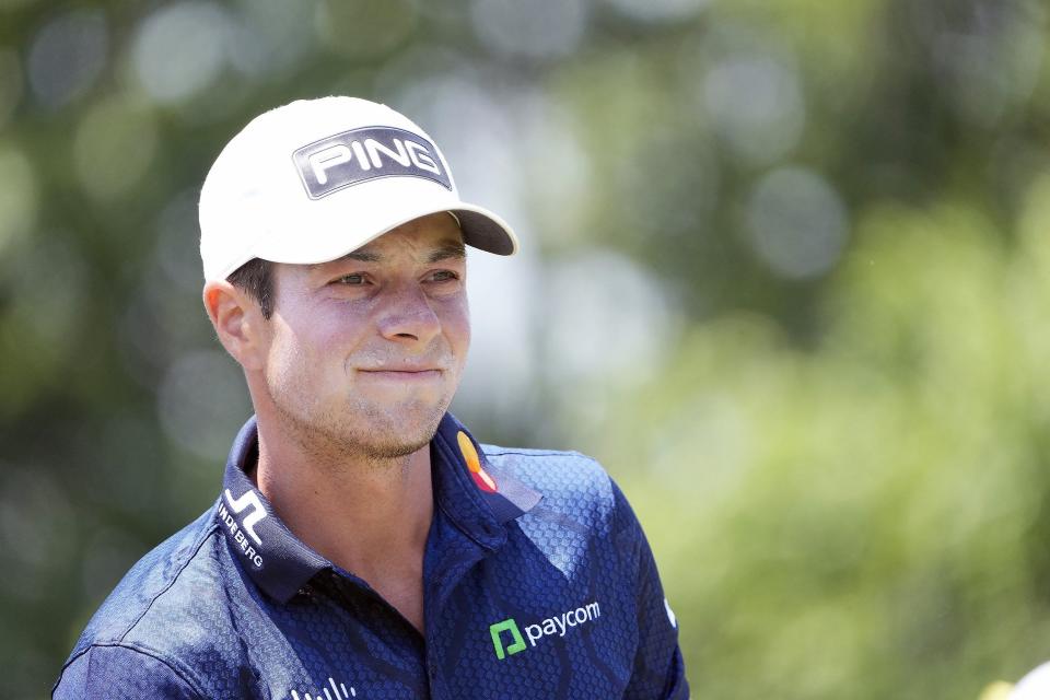 Former Oklahoma State golfer Viktor Hovland is the highest-ranked player without a major championship.