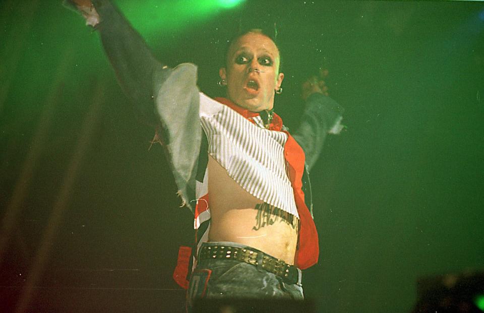 Keith Flynn of the band ‘Prodigy’ performing in 1997 (PA)