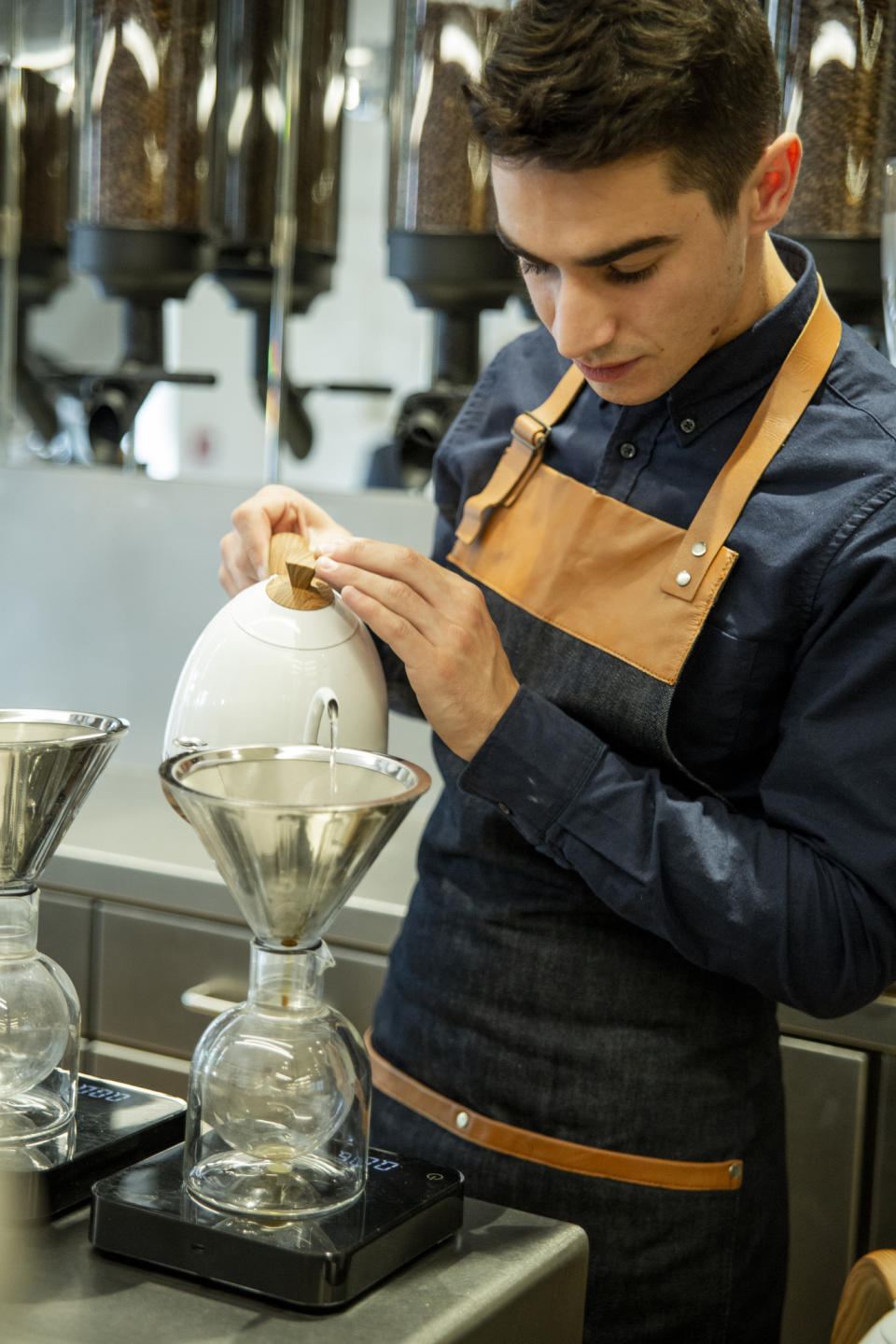 Eight different types of coffee are served at La Manufacture Alain Ducasse near Bastille.