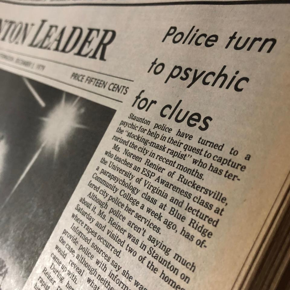 In December of 1979 Staunton police called in a psychic to help them find the 'stocking mask rapist' who'd broken into over a dozen homes since March.