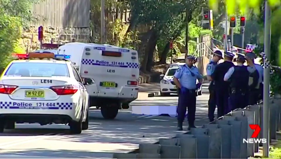 Witnesses told police the man managed to stagger some way down the street before collapsing in the middle of the road. Source: 7 News