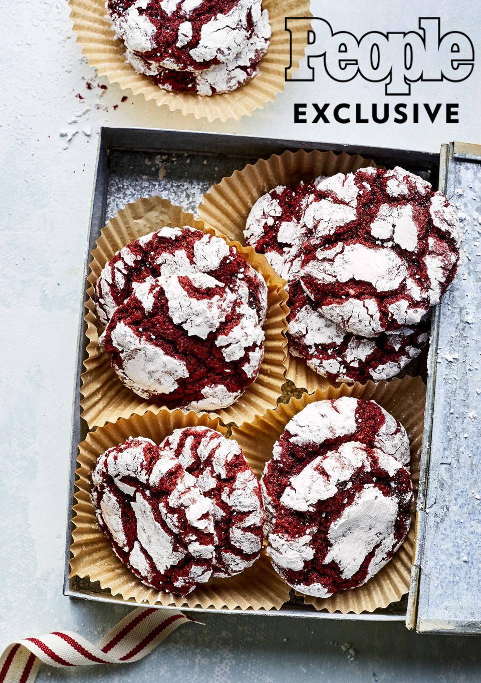 Red Velvet Crinkle Cookies 