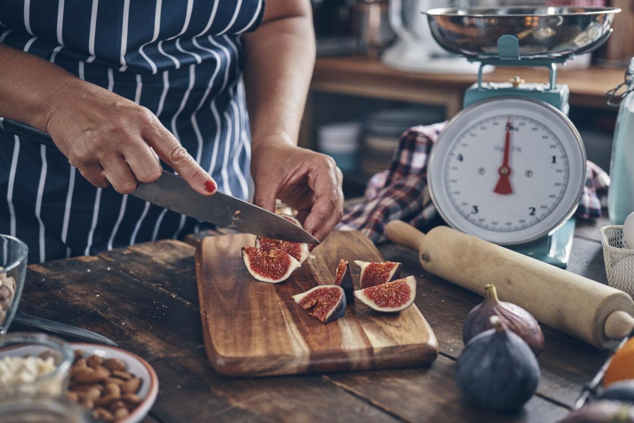 Preparing Fig Tart with Almond, Pistachio and Mascarpone Cheese