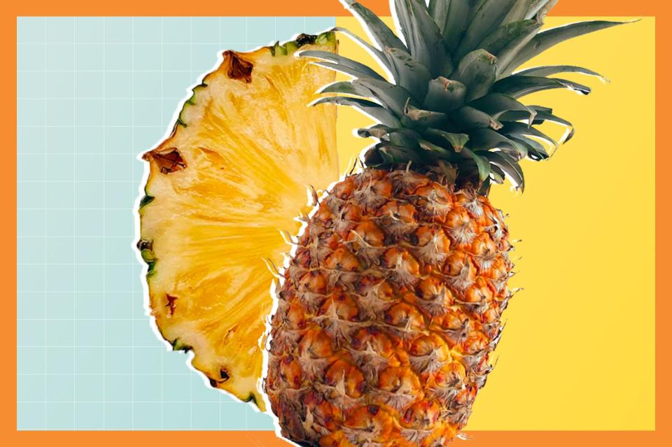 pineapple on a designed background