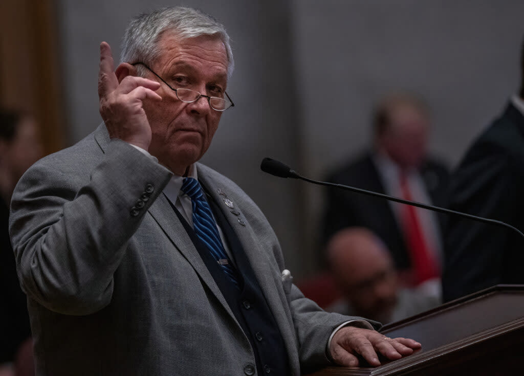 Rep. John Ragan, R-Oak Ridge, addressing his bill to prohibit local governments from spending funds to study reparations. (Photo: John Partipilo)