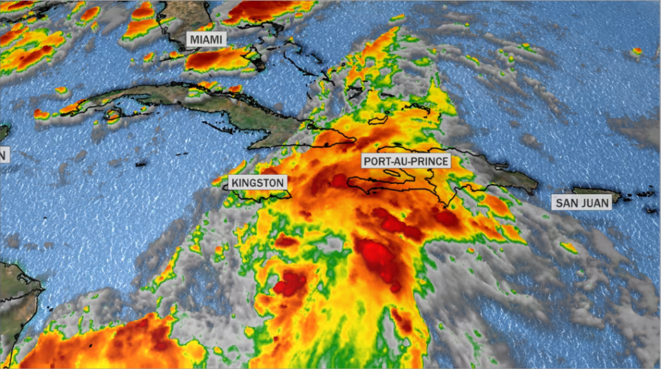 99L remains disorganized in the Caribbean - for now. / Credit: CBS News