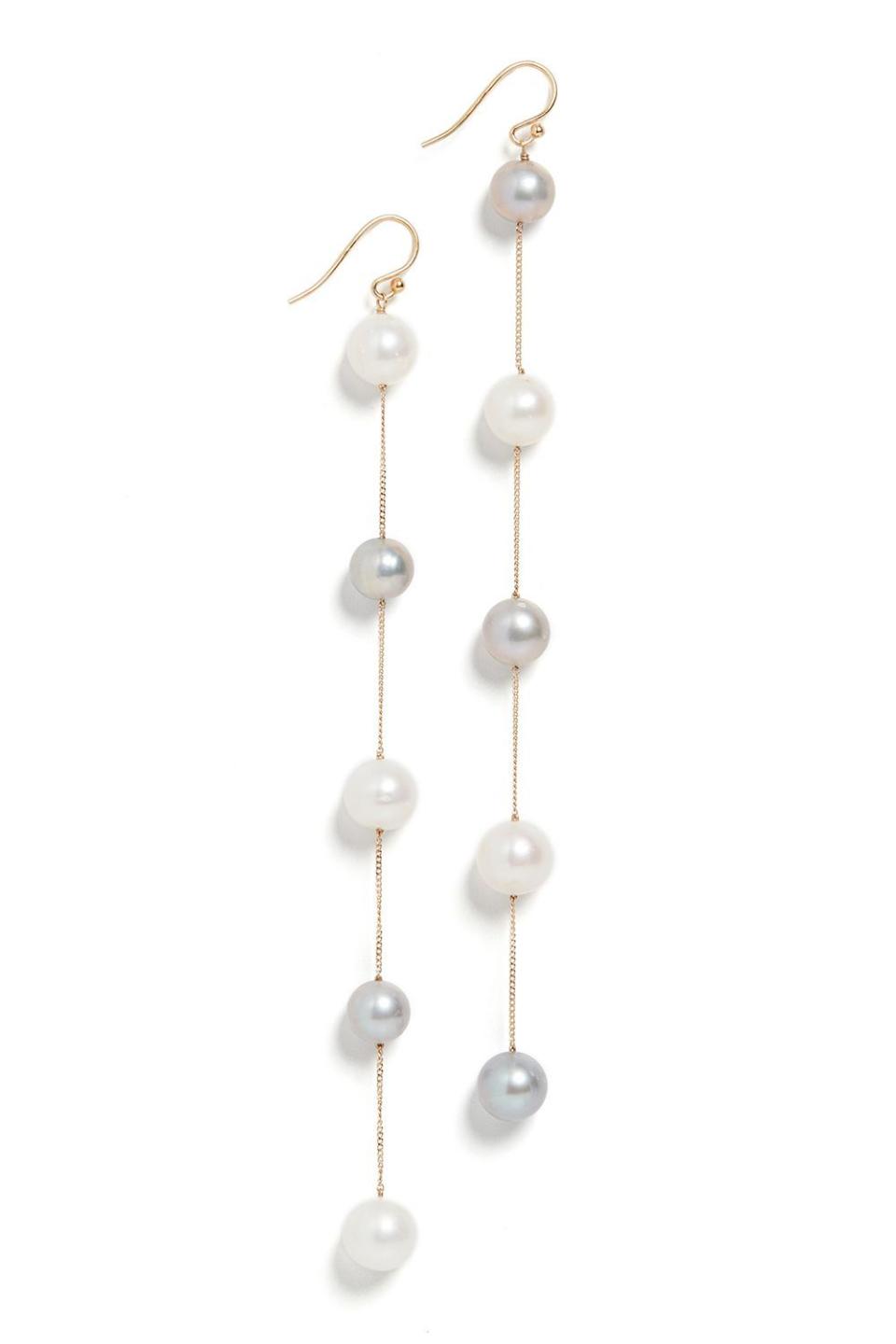 7) Grey Mix Drop Earrings