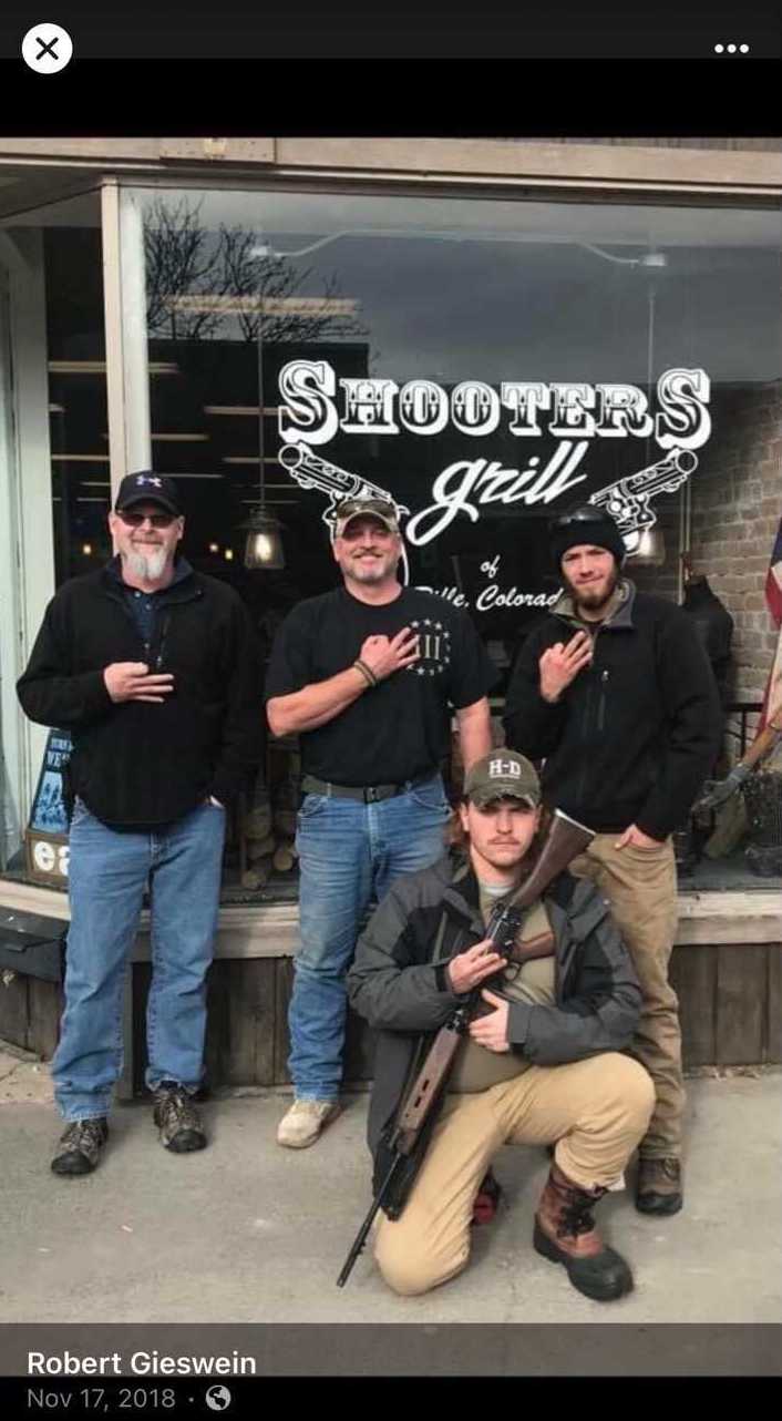 <div class="inline-image__caption"><p>Robert Gieswein uploaded a photo of himself outside Rep. Lauren Boebert’s gun-themed Colorado bar.</p></div> <div class="inline-image__credit">Facebook</div>