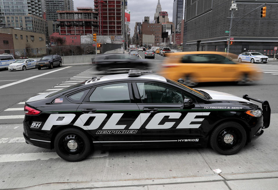 A prototype of the Ford Fusion police hybrid