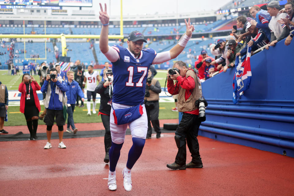 Josh Allen and the Bills have a huge test on Sunday night. (Photo by Bryan M. Bennett/Getty Images)