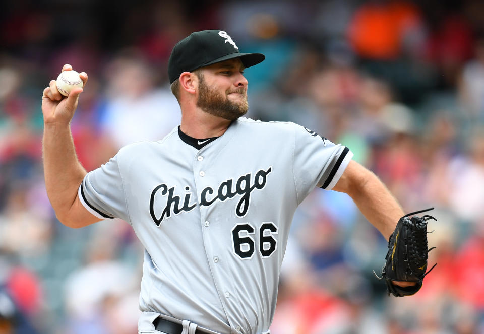 Chris Volstad pitches against the Indians in May in Cleveland. (Getty Images)