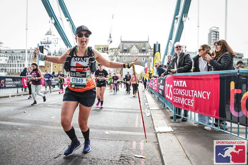 Sian Fern, a Royal Stoke nurse diagnosed with MS two years ago, running the London Marathon -Credit:University Hospitals of North Midlands