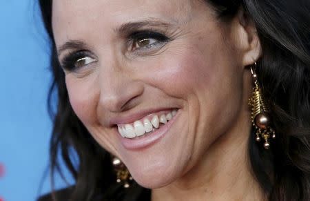 Actress Julia Louis-Dreyfus poses as she arrives for the New York Premiere of the fourth season of the HBO television series "VEEP" in New York City April 6, 2015. REUTERS/Mike Segar