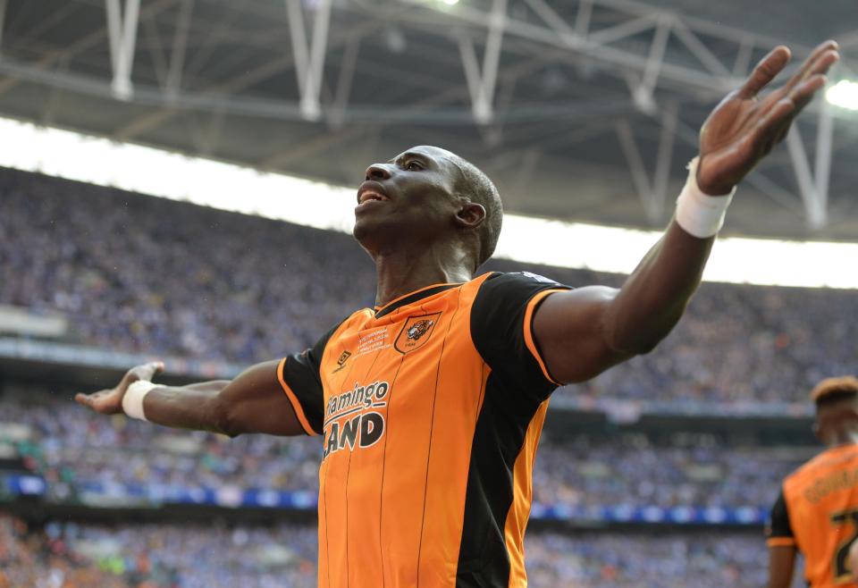 Britain Soccer Football - Hull City v Sheffield Wednesday - Sky Bet Football League Championship Play-Off Final - Wembley Stadium - 28/5/16 Mohamed Diame celebrates scoring the first goal for Hull City Action Images via Reuters / Tony O'Brien Livepic EDITORIAL USE ONLY. No use with unauthorized audio, video, data, fixture lists, club/league logos or "live" services. Online in-match use limited to 45 images, no video emulation. No use in betting, games or single club/league/player publications. Please contact your account representative for further details.