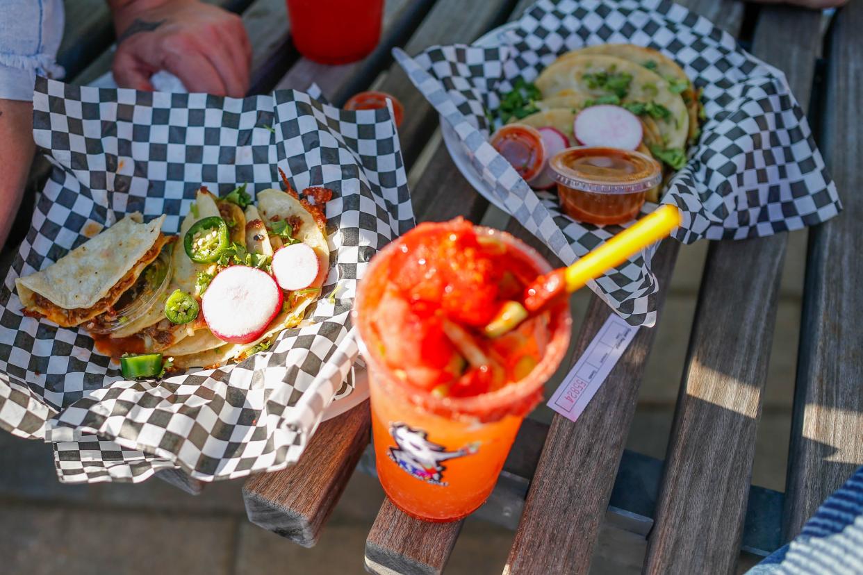 Drinks and food are served at the May 5, 2023, Cinco de Mayo Fest at Scissortail Park in Oklahoma City.