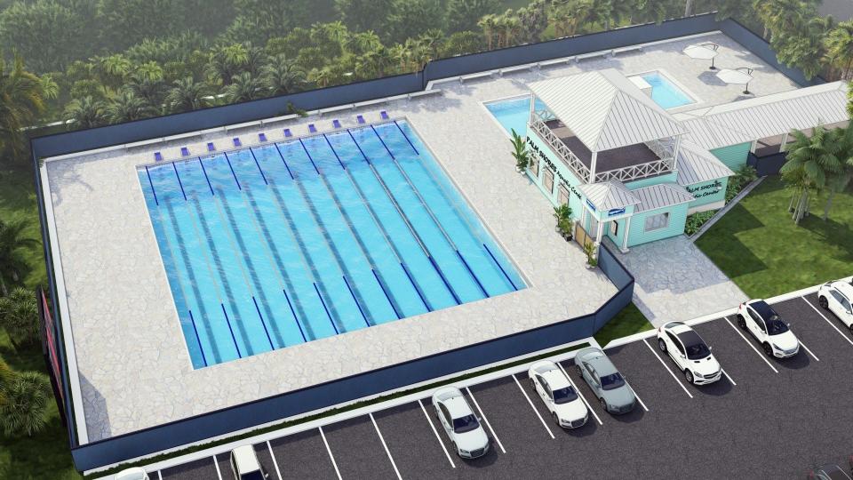 This artist's rendering depicts the future Palm Shores Aquatic Center off U.S. 1, which is slated for a summer 2024 grand opening.