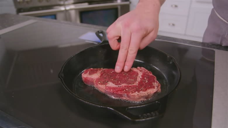 Butcher Box ribeye cooking