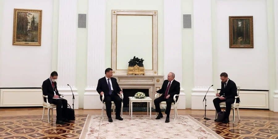 Xi Jinping and Vladimir Putin at a meeting on March 20, 2023