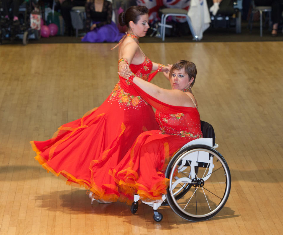 Competitors at the Grand Prix International Wheelchair Dancesport Competition 2013, Wythenshawe Forum, Manchester