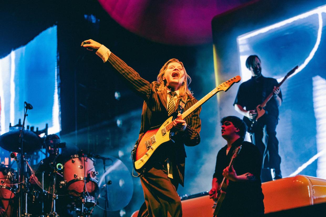 <span>‘Her songwriting nous remains undimmed’: Marie Ulven, AKA Girl in Red, at Ovo Arena Wembley.</span><span>Photograph: Isak Jenssen</span>