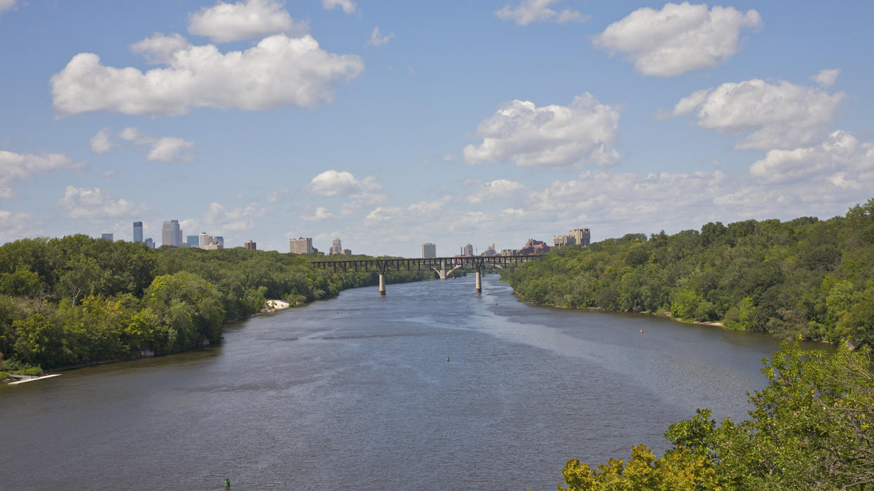 View of Mississippi River facing St. Paul, Minnesota.