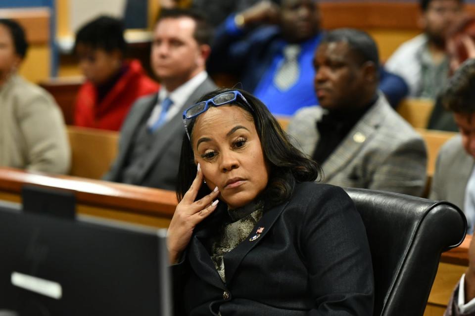 Fani Willis attends Harrison Floyd's bond revocation hearing in Atlanta, Georgia (EPA)