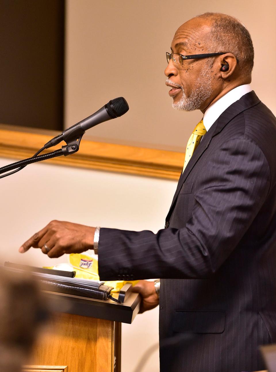 Attorney A. Wellington Barlow addressed the Duval County School Board during public comments of the board meeting Wednesday.