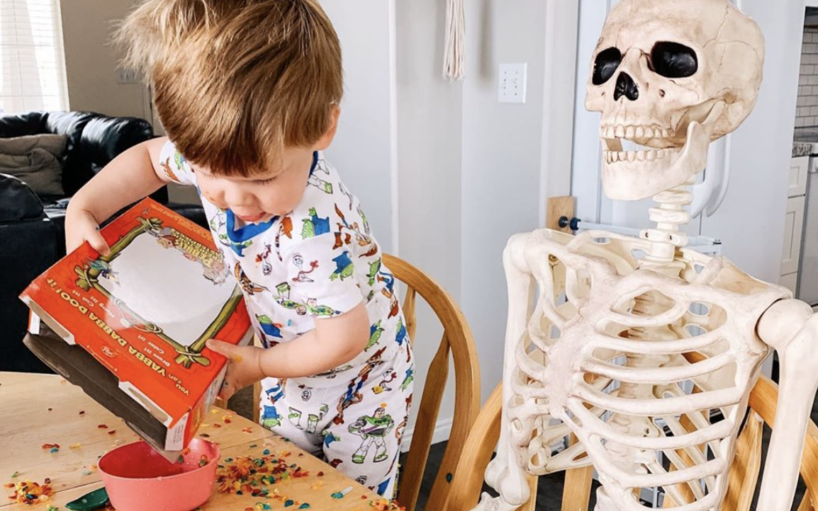 Theo and his favorite skeleton, Benny, went viral after mom Abigail Brady shared the story of their heartwarming bond on social media. (Photo: Abigail Brady Instagram)