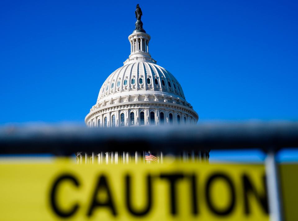 The US Capitol is seen during a government shutdown in Washington, DC, December 27, 2018. - Congress members trickled back into Washington but there was little hope of ending the government shutdown sparked by a row with President Donald Trump over his demand for US-Mexico border wall construction.