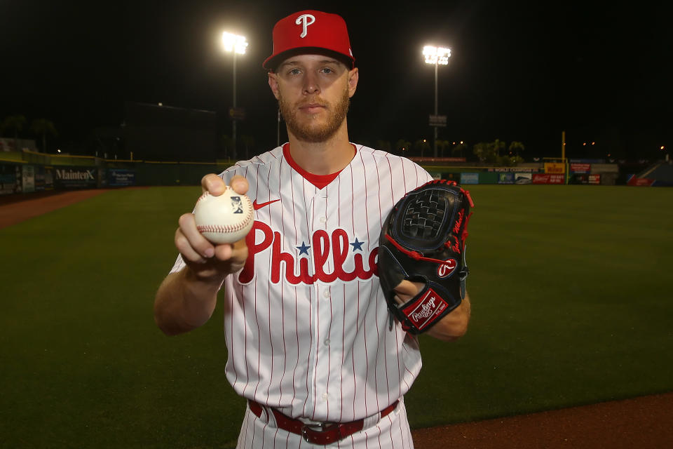 Phillies' pitcher Zack Wheeler has a good reason for not liking a proposed isolated MLB season. (Photo by Cliff Welch/Icon Sportswire via Getty Images)