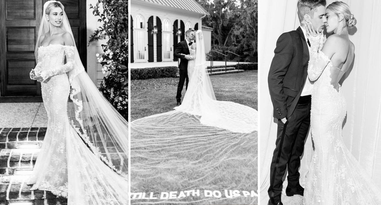 Hailey Bieber shares pictures from her wedding to Justin Bieber. [Photo: Instagram]