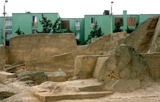 The San Borja archaeological site, which blends in with an apartment complex in San Borja, Lima. In Lima, the ruins of hundreds of sacred places, or "huacas", are at the mercy of urban growth and public indifference