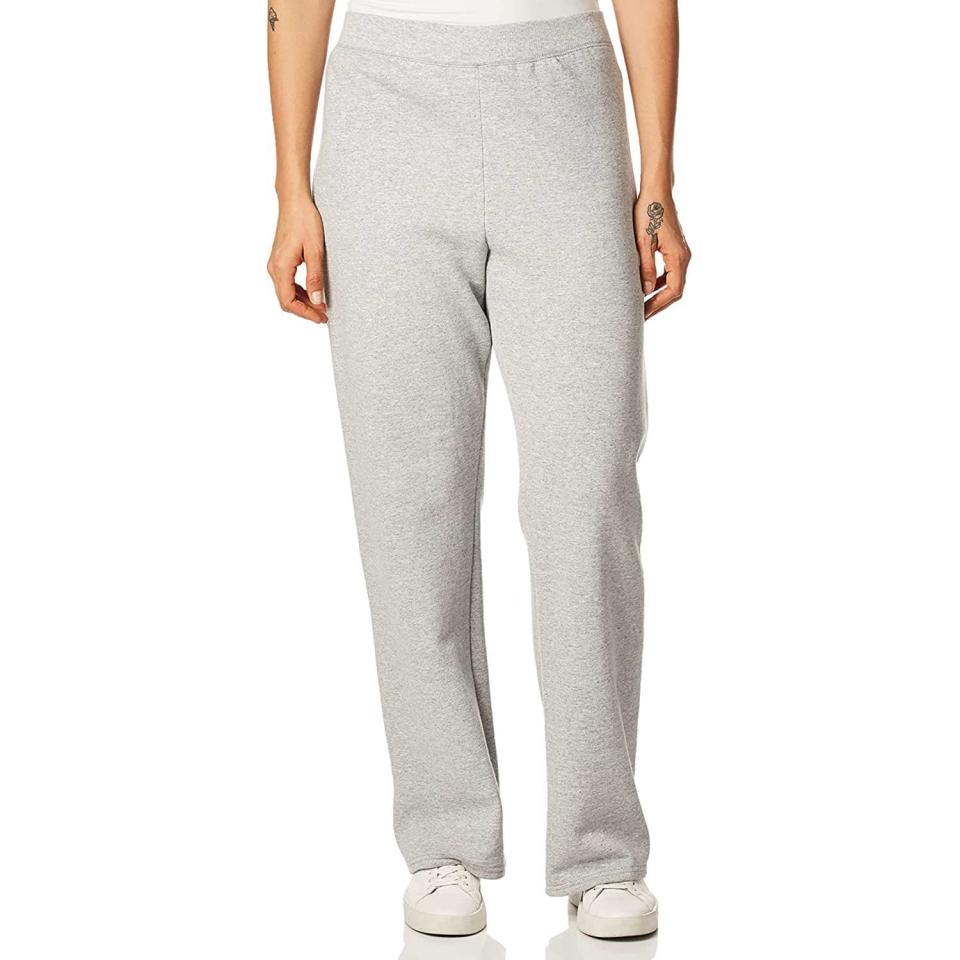 Hanes ComfortSoft EcoSmart Women's Open Bottom Leg Fleece Sweatpants