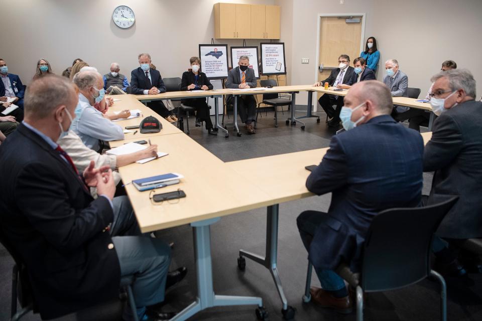 North Carolina Attorney General Josh Stein sat down withÂ elected officials, medical professionals and community members April 28 at Buncombe Health and Human ServicesÂ department to learn more about the impact of HCA Healthcare's 2019 acquisition of Mission Hospital.