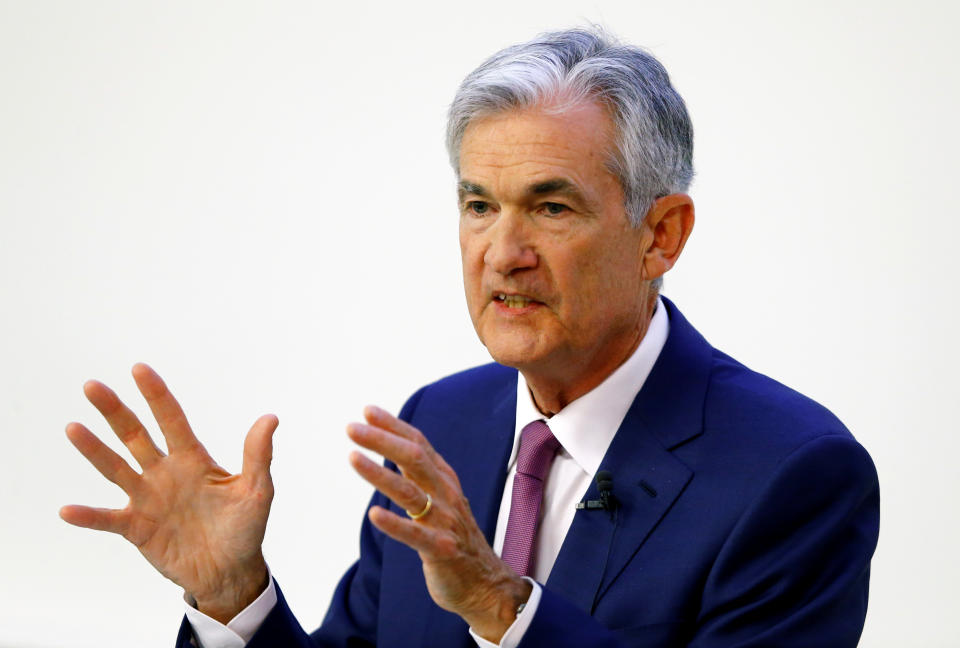 U.S. Federal Reserve Chairman Jerome Powell speaks during the "The Economic Outlook and Monetary Policy" panel discussion hosted by the Swiss Institute of International Studies at the University of Zurich in Zurich, Switzerland September 6, 2019.  REUTERS/Arnd Wiegmann