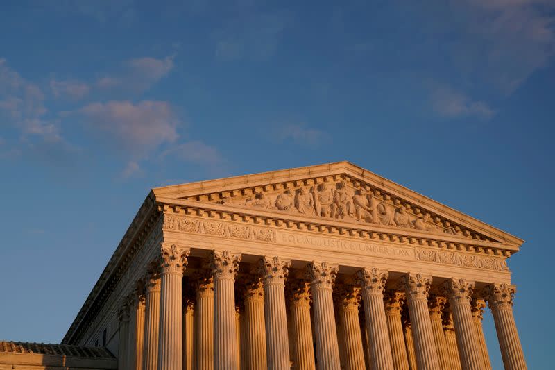 wsFILE PHOTO: A general view of the U.S. Supreme Court building at sunset in Washington