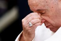 Pope Francis attends the Immaculate Conception celebration prayer in Piazza di Spagna in Rome