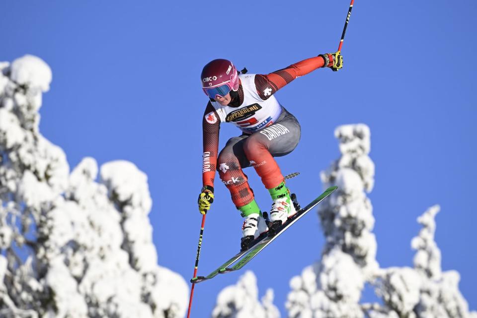 Marielle Thompson, shown in this file photo, scored another World Cup ski cross victory on Saturday in Bakuriani, Georgia. It was the 28th career World Cup gold medal for the Whistler, B.C., native. (Anders Wiklund/TT via AP via The Canadian Press/File - image credit)