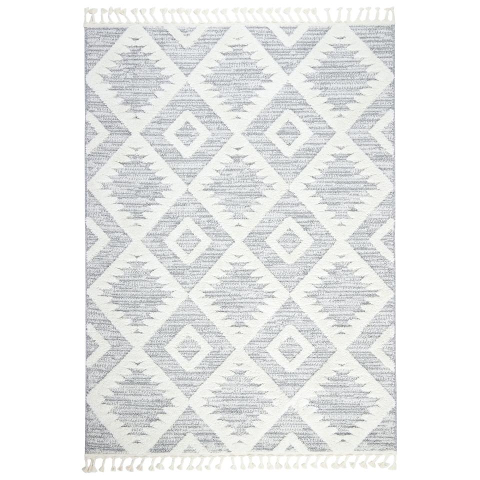 Wanda June Home Tufted Diamond Area Rug, Grey/Cream, 5'2" x 7'2" by Miranda Lambert