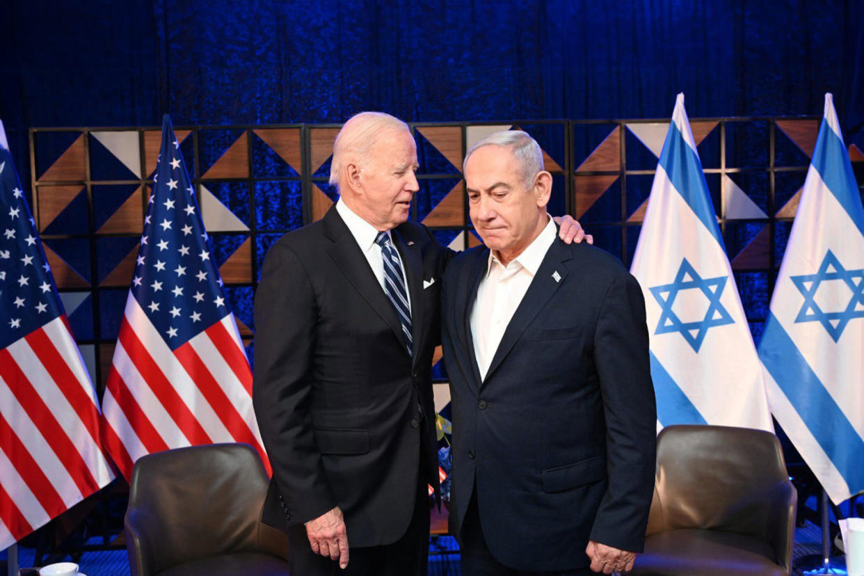 Joe Biden; Benjamin Netanyahu GPO/ Handout/Anadolu via Getty Images