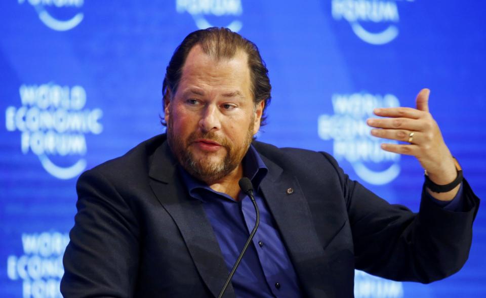 <p>No. 1 (tie) Salesforce CEO Mark Benioff<br>CEO approval rating: 99 per cent<br>(Reuters) </p>